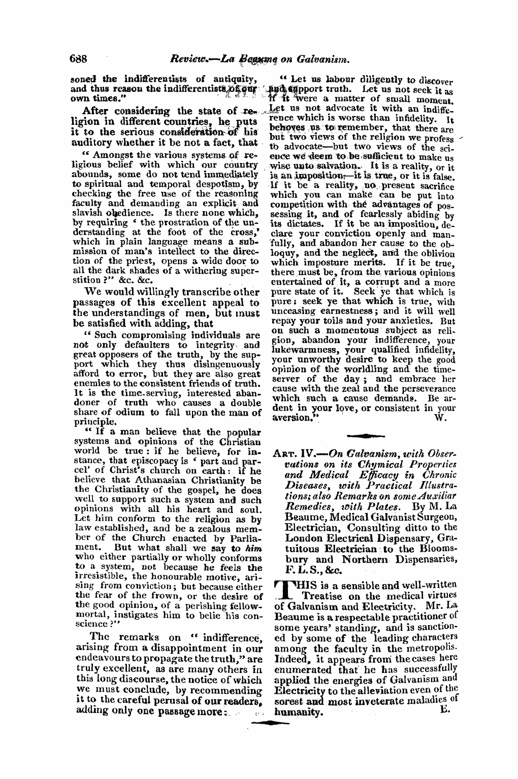 Monthly Repository (1806-1838) and Unitarian Chronicle (1832-1833): F Y, 1st edition - Untitled Article