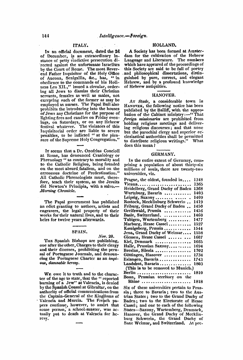 Monthly Repository (1806-1838) and Unitarian Chronicle (1832-1833): F Y, 1st edition - Untitled Article