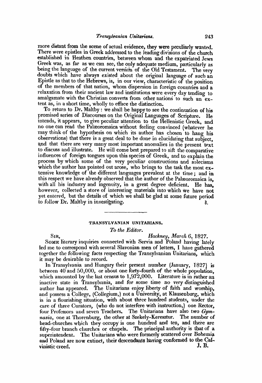 Monthly Repository (1806-1838) and Unitarian Chronicle (1832-1833): F Y, 1st edition - Untitled Article