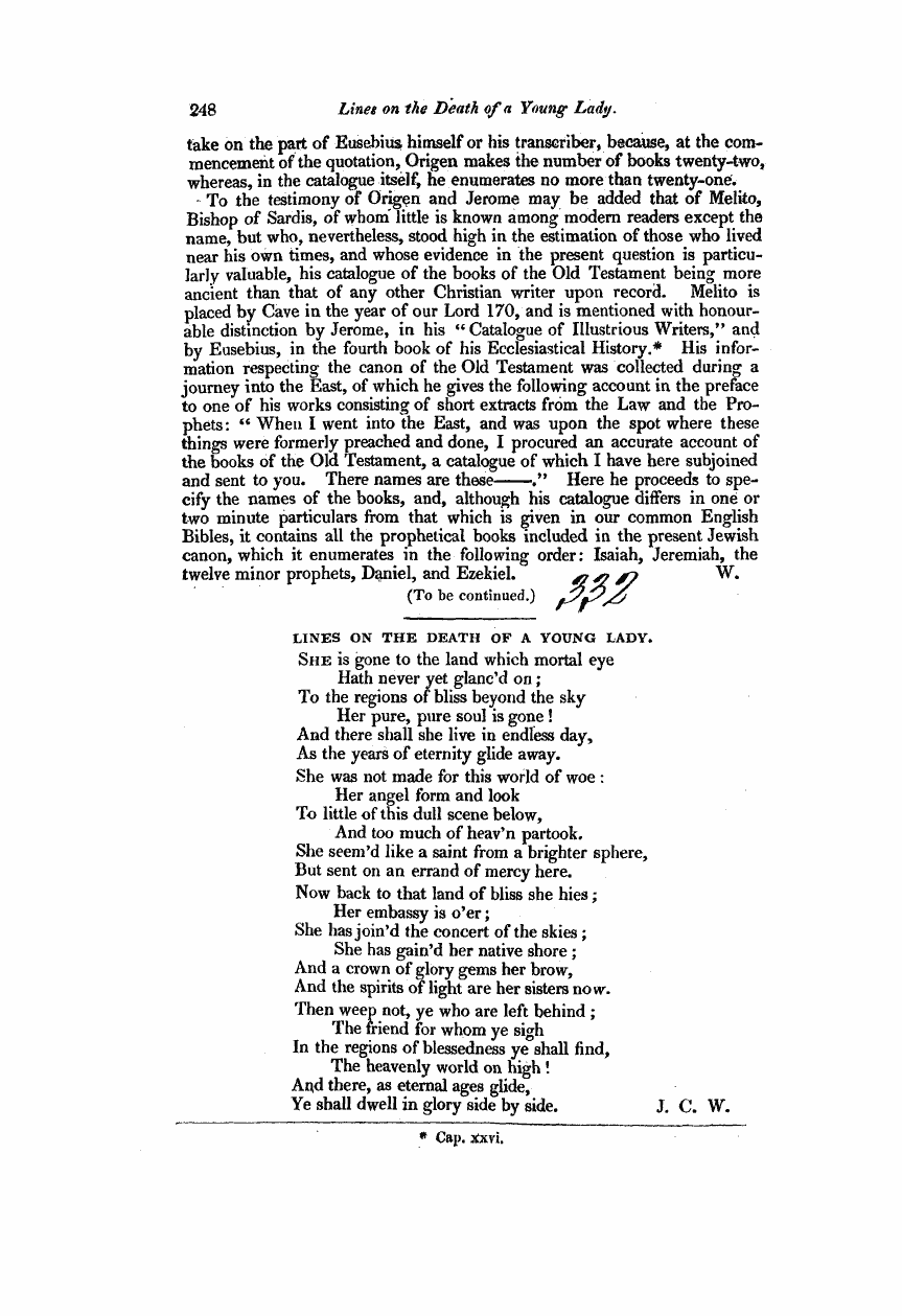 Monthly Repository (1806-1838) and Unitarian Chronicle (1832-1833): F Y, 1st edition - Untitled Article