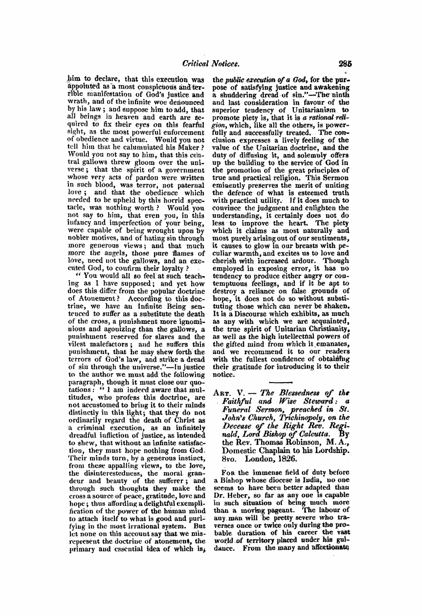 Monthly Repository (1806-1838) and Unitarian Chronicle (1832-1833): F Y, 1st edition - Untitled Article