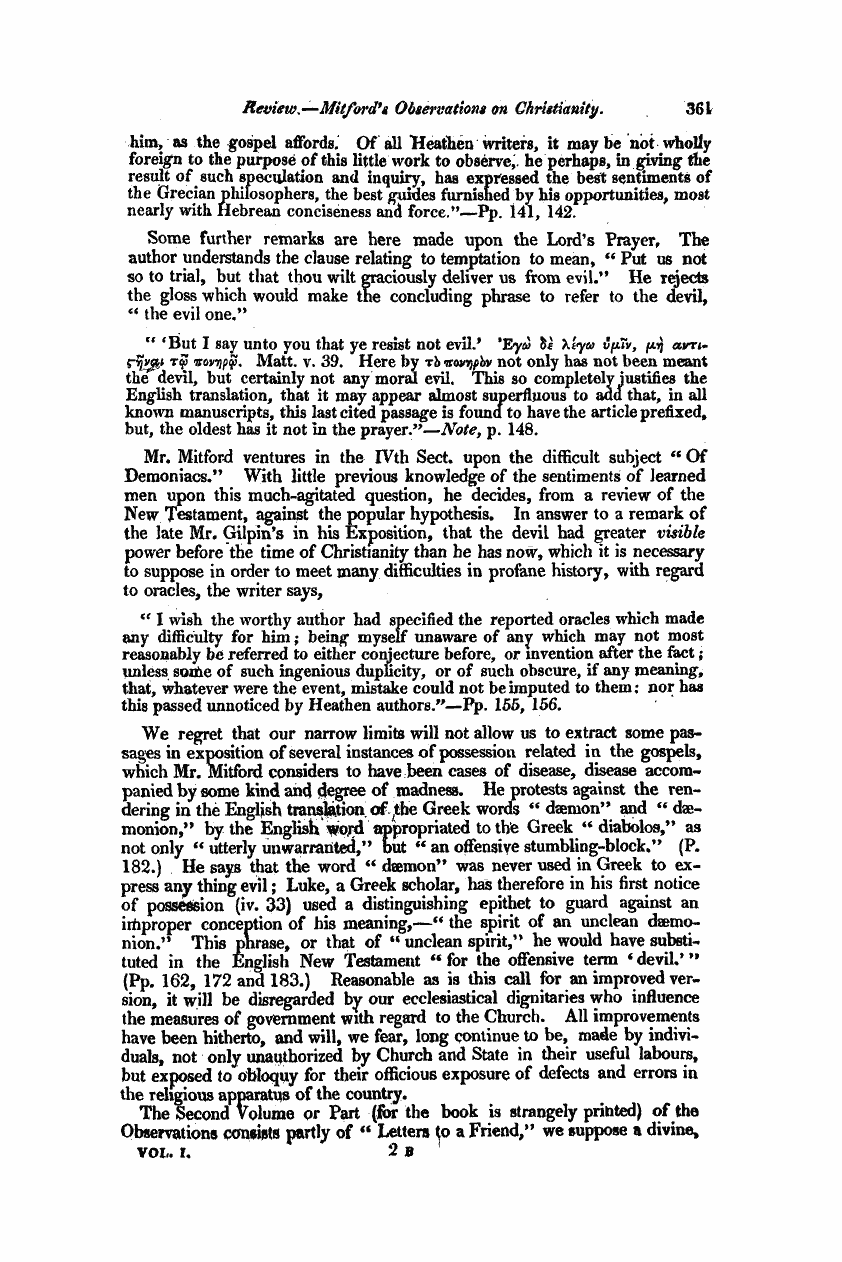 Monthly Repository (1806-1838) and Unitarian Chronicle (1832-1833): F Y, 1st edition - Untitled Article