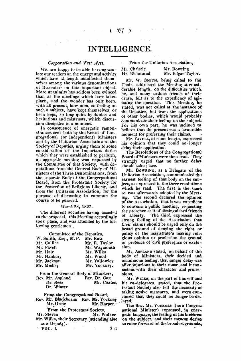 Monthly Repository (1806-1838) and Unitarian Chronicle (1832-1833): F Y, 1st edition - Untitled Article