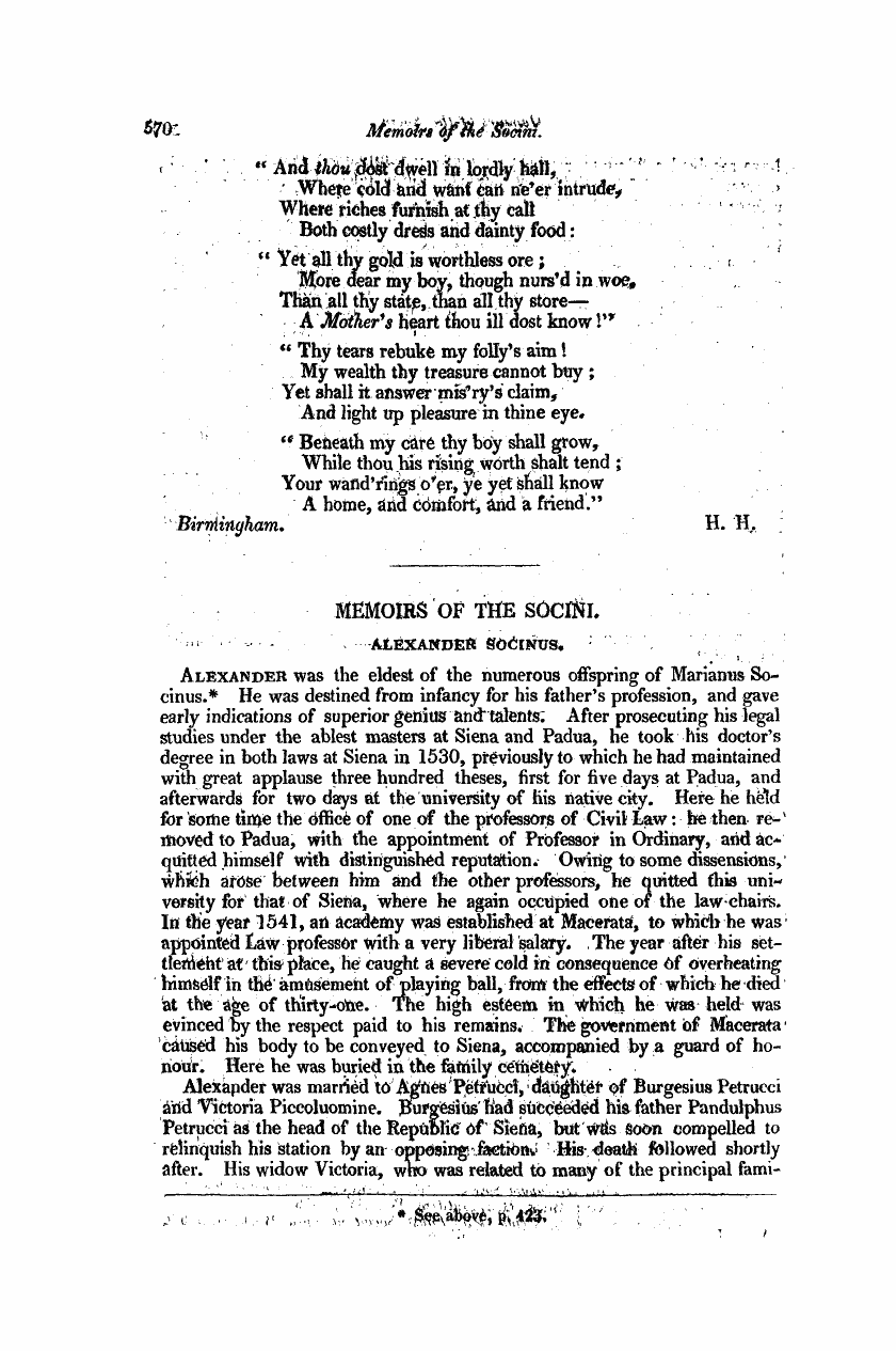 Monthly Repository (1806-1838) and Unitarian Chronicle (1832-1833): F Y, 1st edition - Untitled Article