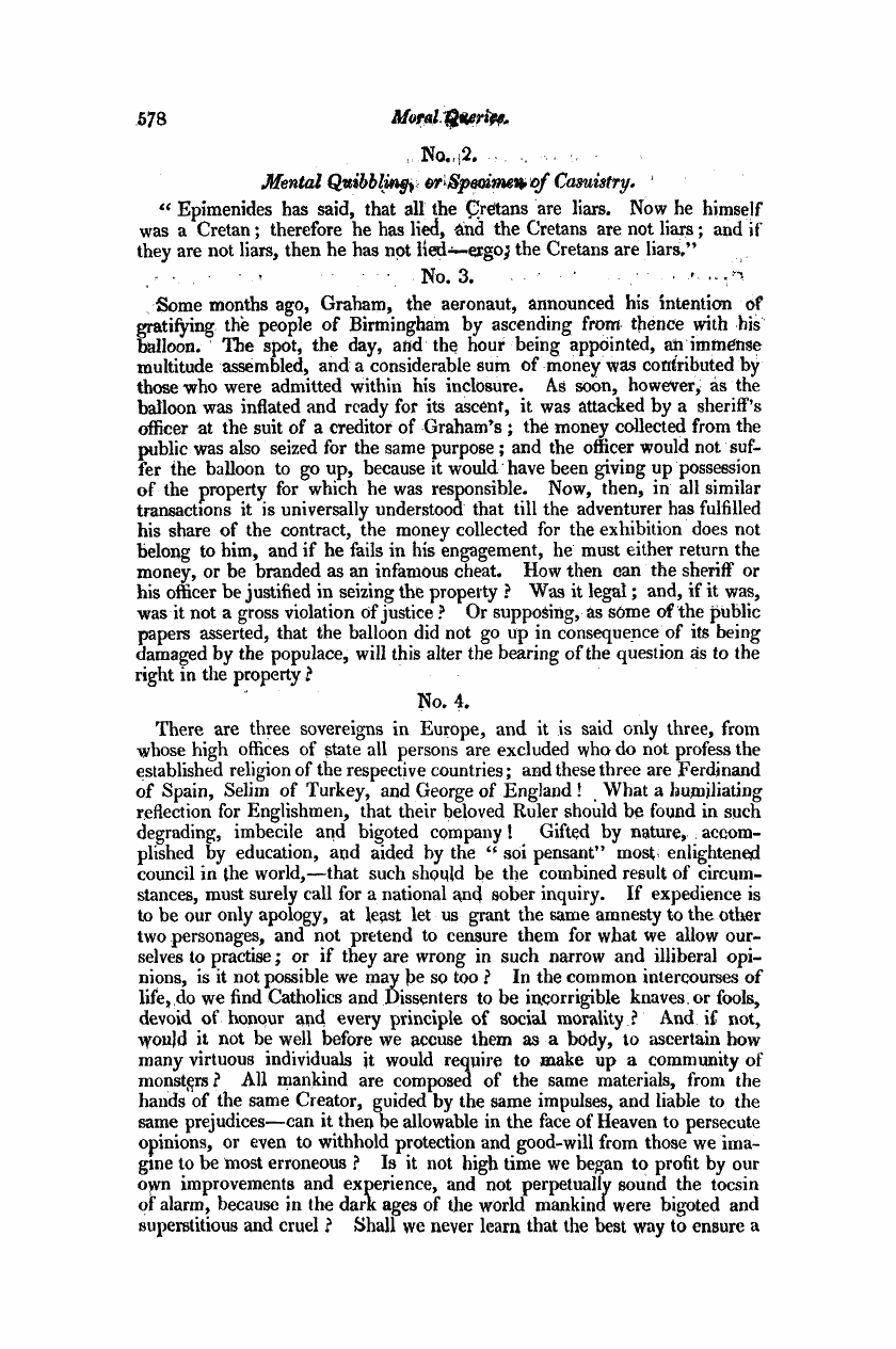 Monthly Repository (1806-1838) and Unitarian Chronicle (1832-1833): F Y, 1st edition - Untitled Article