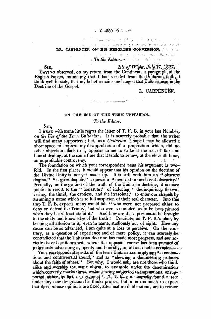 Monthly Repository (1806-1838) and Unitarian Chronicle (1832-1833): F Y, 1st edition: 28