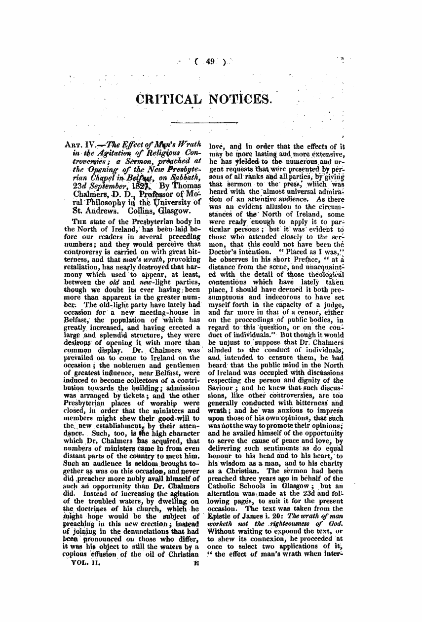 Monthly Repository (1806-1838) and Unitarian Chronicle (1832-1833): F Y, 1st edition: 49