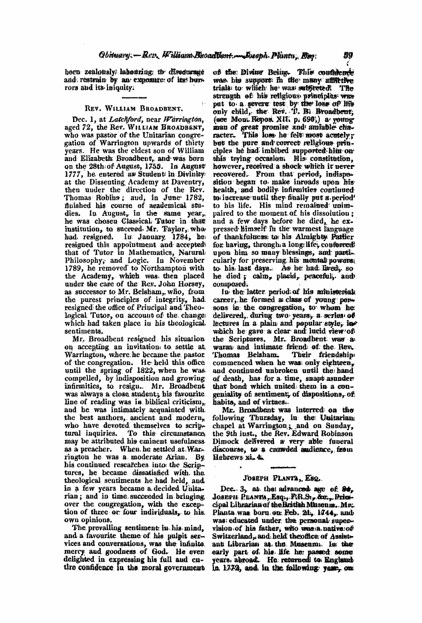 Monthly Repository (1806-1838) and Unitarian Chronicle (1832-1833): F Y, 1st edition - Untitled Article