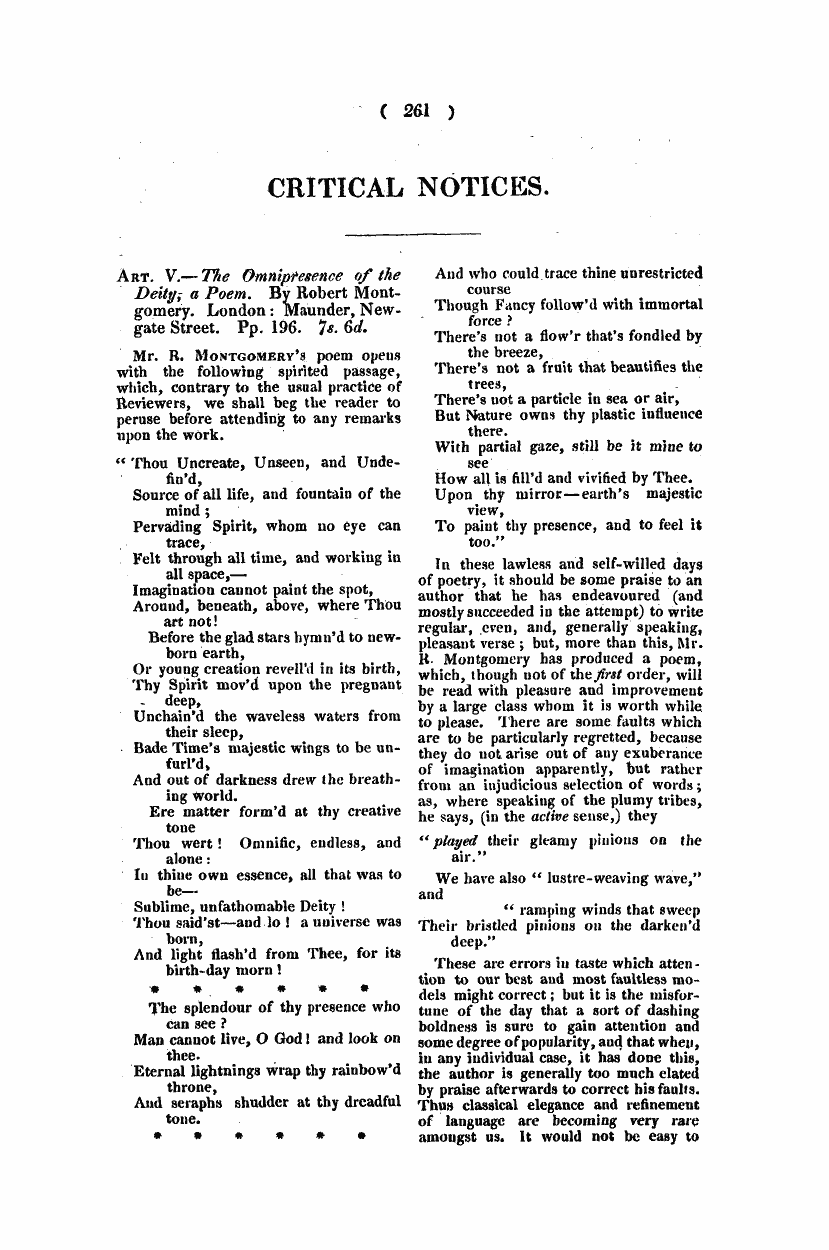 Monthly Repository (1806-1838) and Unitarian Chronicle (1832-1833): F Y, 1st edition - Untitled Article