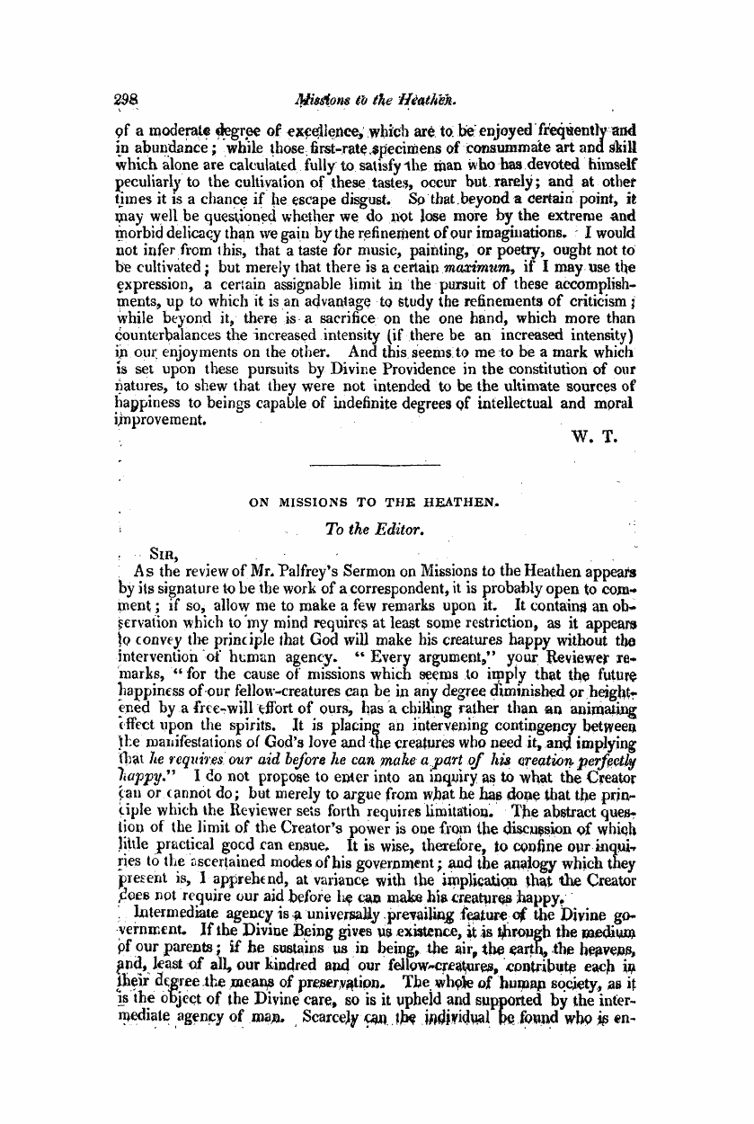 Monthly Repository (1806-1838) and Unitarian Chronicle (1832-1833): F Y, 1st edition - Untitled Article