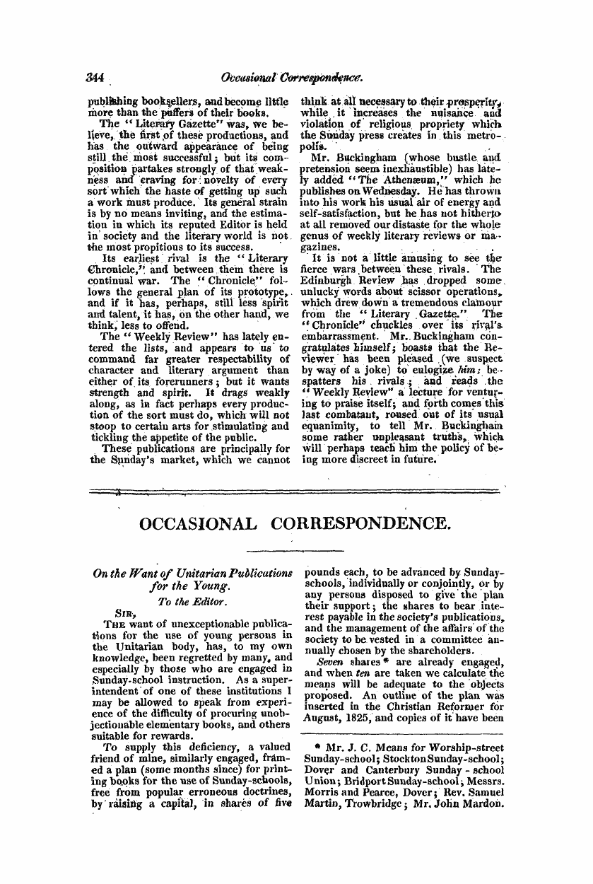 Monthly Repository (1806-1838) and Unitarian Chronicle (1832-1833): F Y, 1st edition: 56