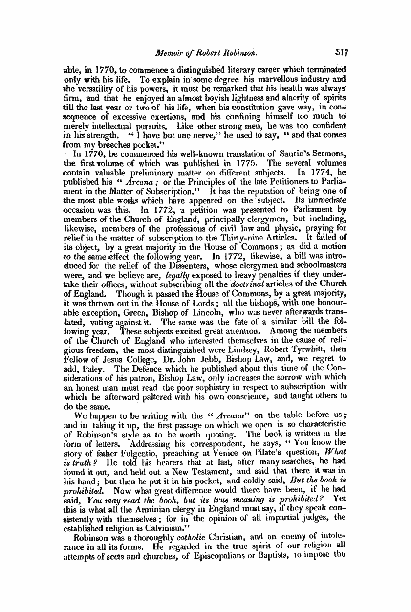 Monthly Repository (1806-1838) and Unitarian Chronicle (1832-1833): F Y, 1st edition - Untitled Article