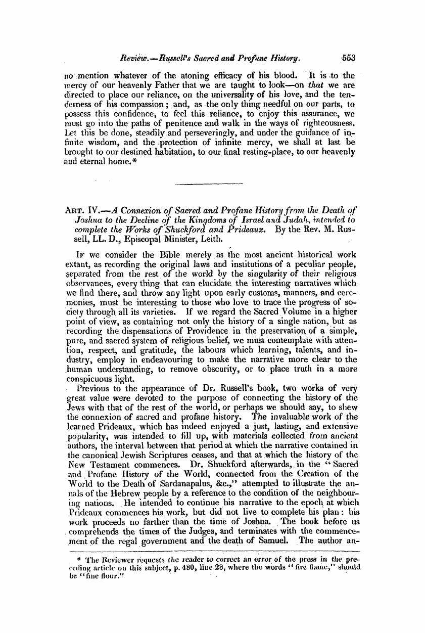 Monthly Repository (1806-1838) and Unitarian Chronicle (1832-1833): F Y, 1st edition - Untitled Article