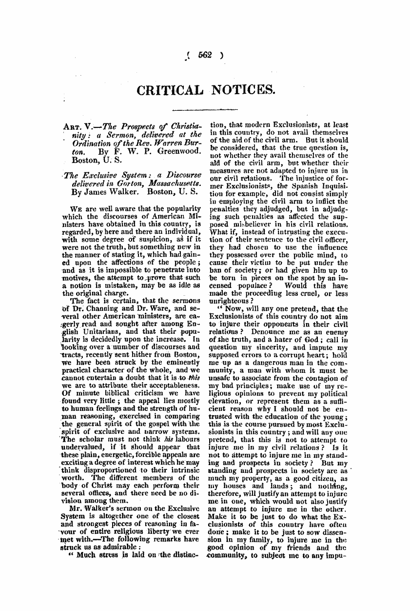 Monthly Repository (1806-1838) and Unitarian Chronicle (1832-1833): F Y, 1st edition - Untitled Article