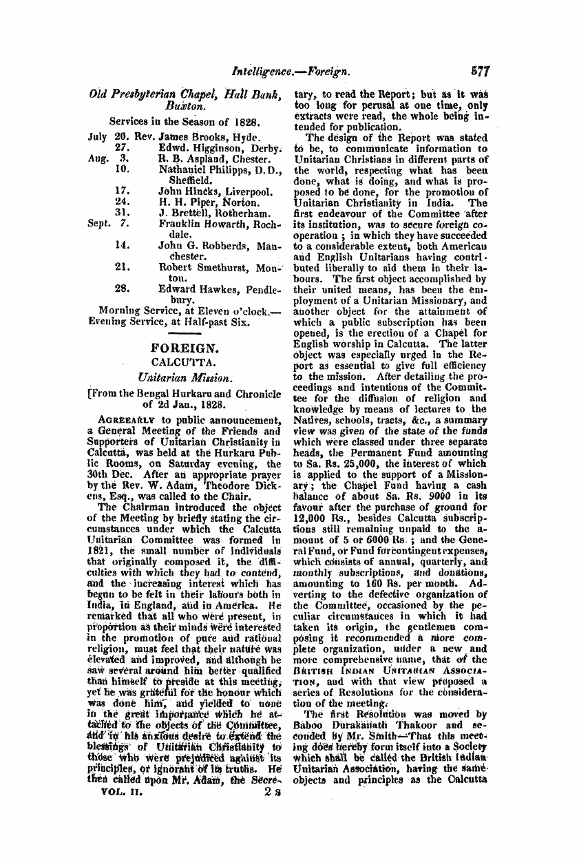 Monthly Repository (1806-1838) and Unitarian Chronicle (1832-1833): F Y, 1st edition - Untitled Article