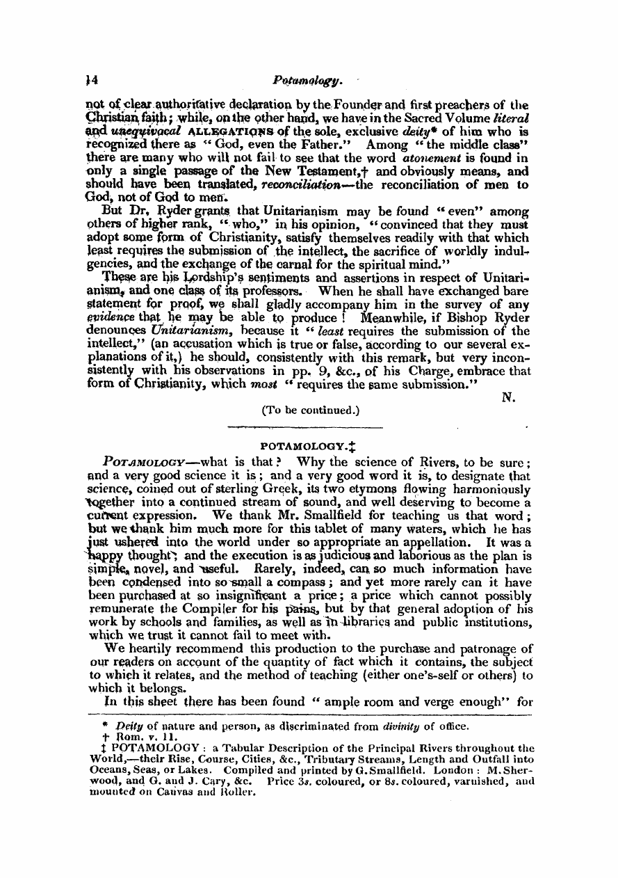 Monthly Repository (1806-1838) and Unitarian Chronicle (1832-1833): F Y, 1st edition - Untitled Article