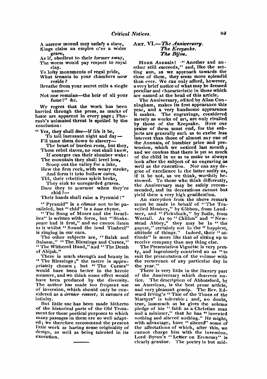 Monthly Repository (1806-1838) and Unitarian Chronicle (1832-1833): F Y, 1st edition: 53