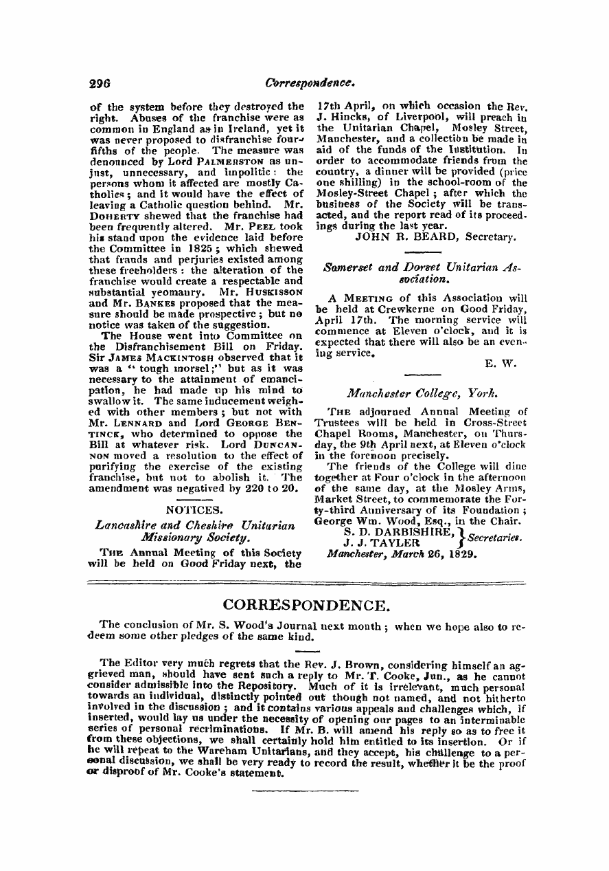 Monthly Repository (1806-1838) and Unitarian Chronicle (1832-1833): F Y, 1st edition: 72