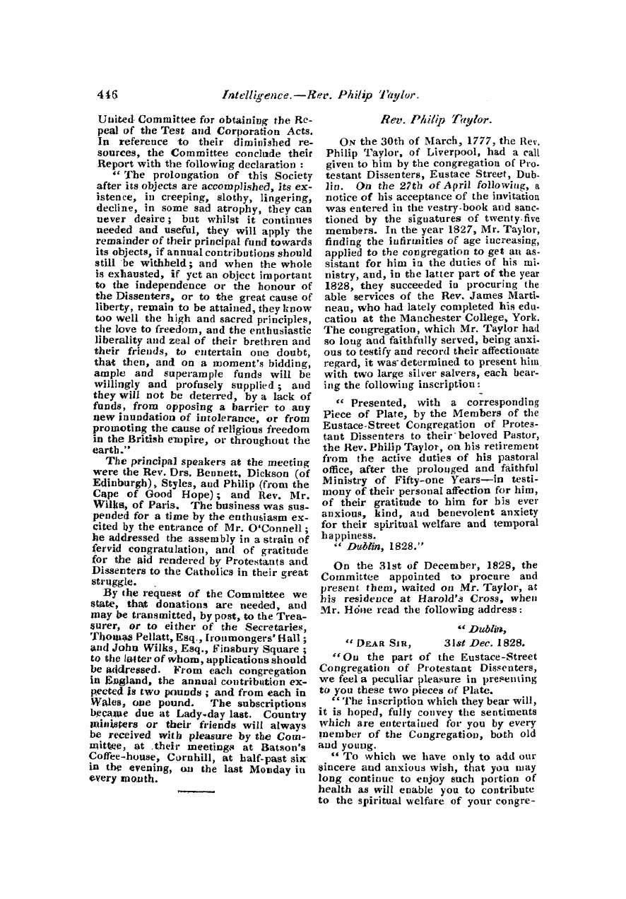 Monthly Repository (1806-1838) and Unitarian Chronicle (1832-1833): F Y, 1st edition - Untitled Article