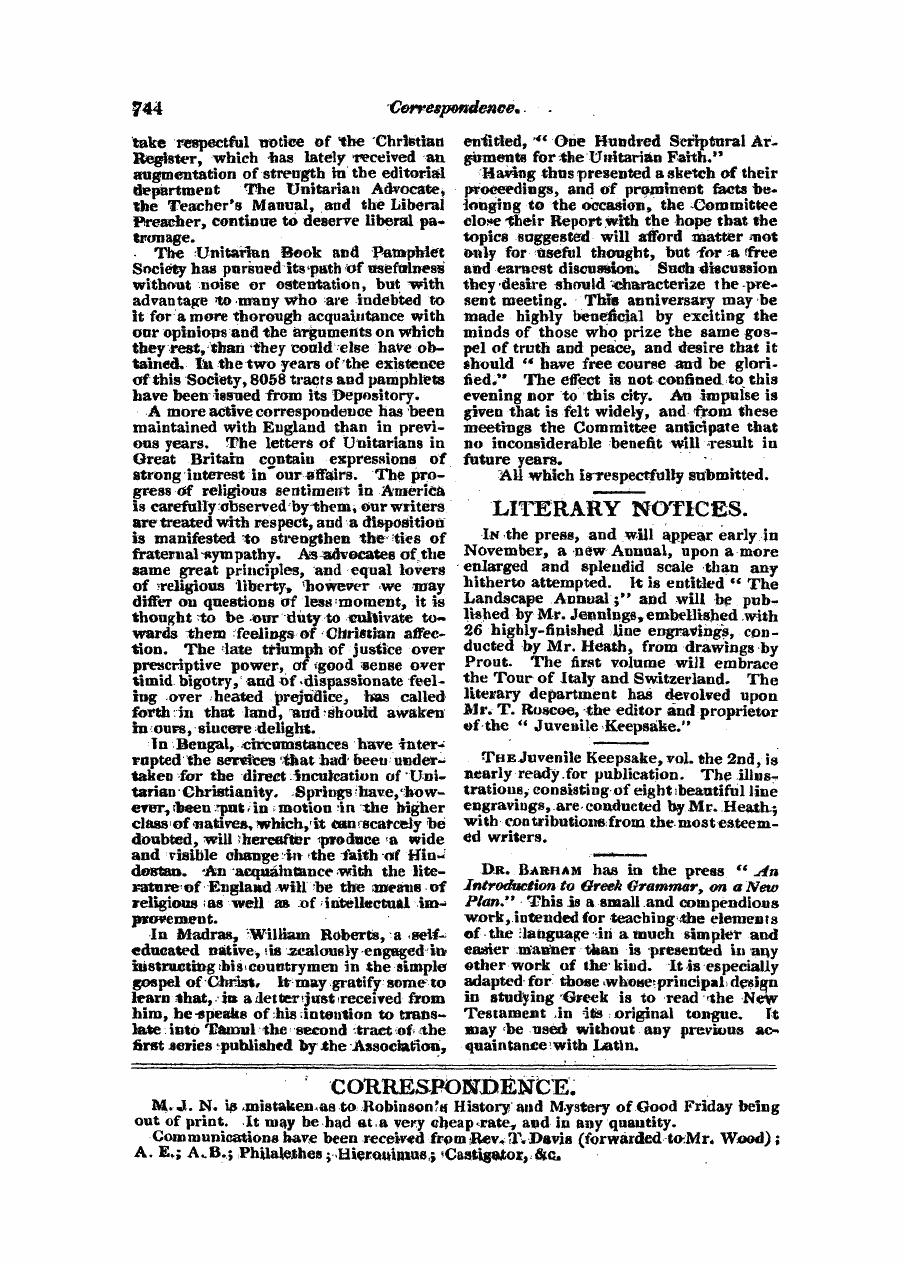 Monthly Repository (1806-1838) and Unitarian Chronicle (1832-1833): F Y, 1st edition - ¦ '- ' ' . -¦ - - , - ¦ -U -¦ -¦ '-¦— ~~~ ^L—T-^-.*^\ " ~ " ' " ¦ ' | " - ' , . " .. *'*' ¦ I ¦ .If . . ' I I. . - I ^ Corresfonijenee.