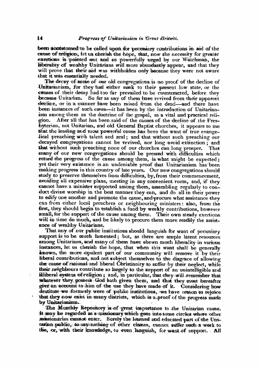 Monthly Repository (1806-1838) and Unitarian Chronicle (1832-1833): F Y, 1st edition: 14