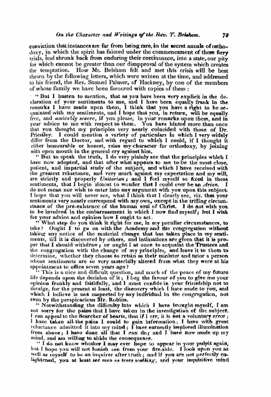 Monthly Repository (1806-1838) and Unitarian Chronicle (1832-1833): F Y, 1st edition - Untitled Article