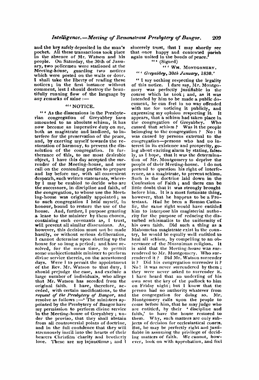 Monthly Repository (1806-1838) and Unitarian Chronicle (1832-1833): F Y, 1st edition - Untitled Article