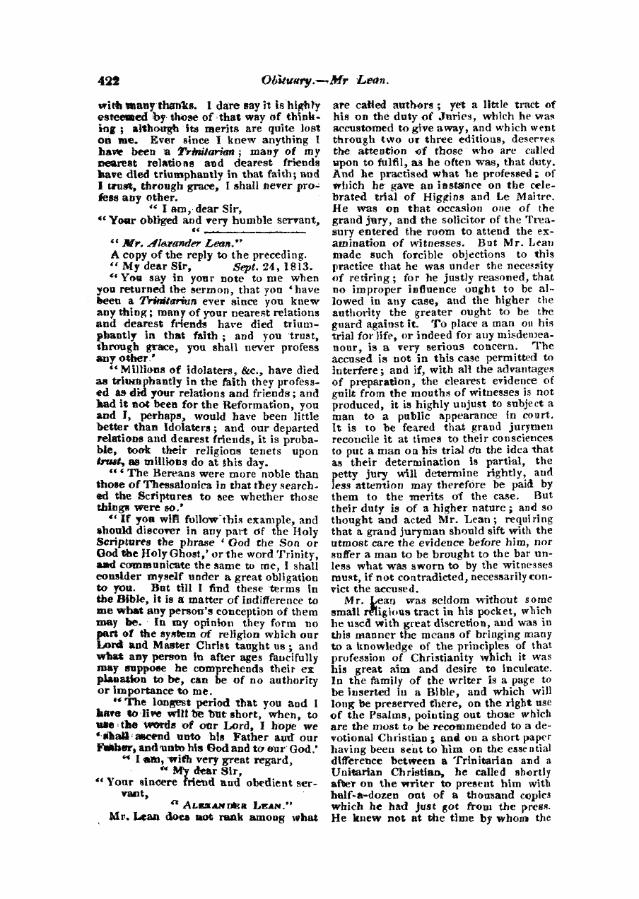 Monthly Repository (1806-1838) and Unitarian Chronicle (1832-1833): F Y, 1st edition - Untitled Article