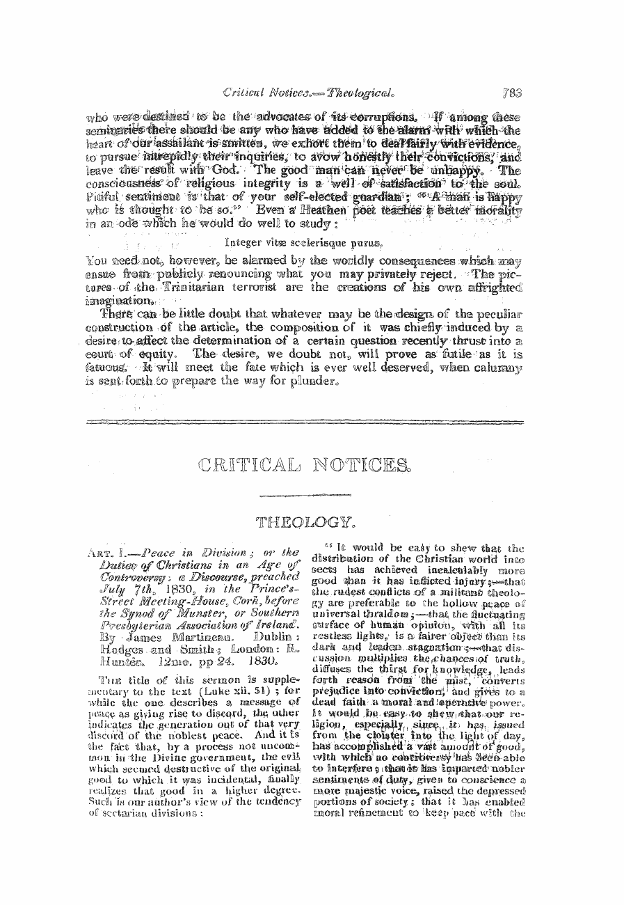 Monthly Repository (1806-1838) and Unitarian Chronicle (1832-1833): F Y, 1st edition - Untitled Article