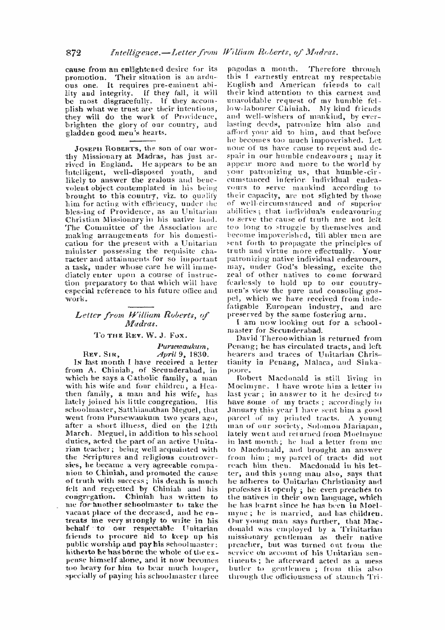 Monthly Repository (1806-1838) and Unitarian Chronicle (1832-1833): F Y, 1st edition - Political Intelligence.—Tlie Wellington ...