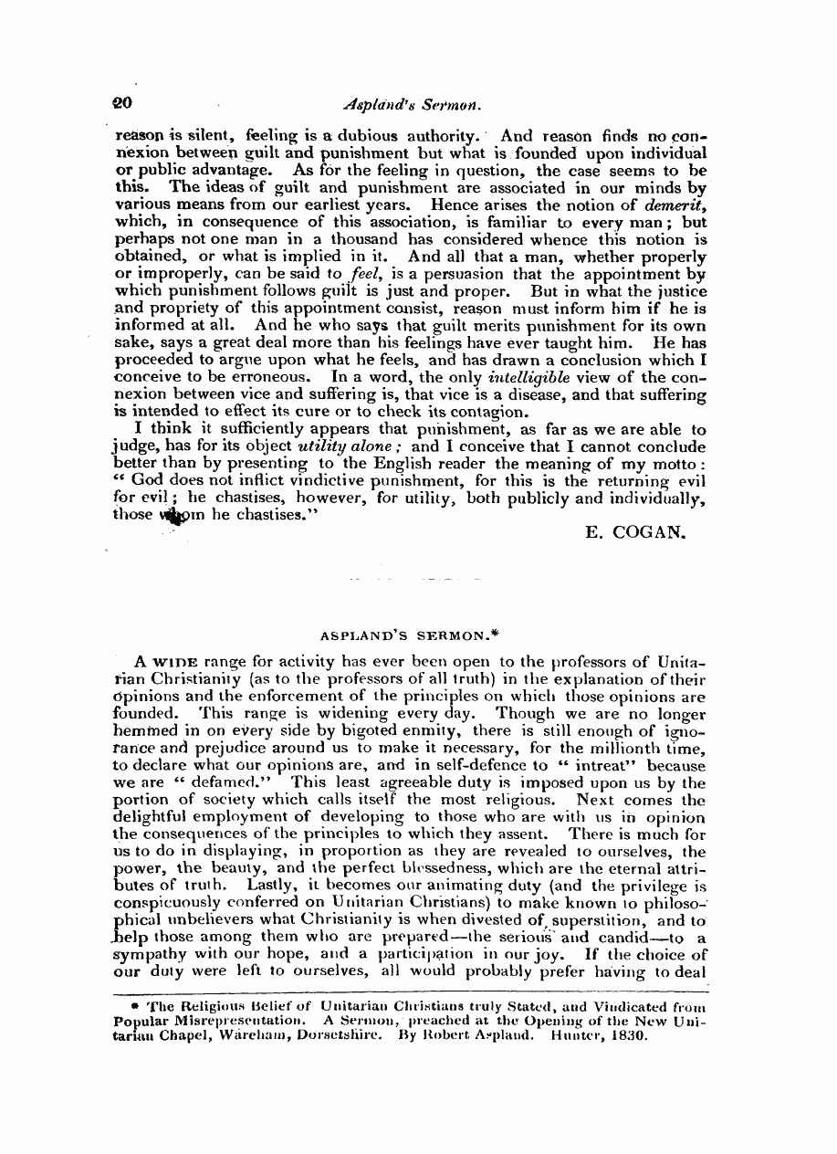 Monthly Repository (1806-1838) and Unitarian Chronicle (1832-1833): F Y, 1st edition: 20