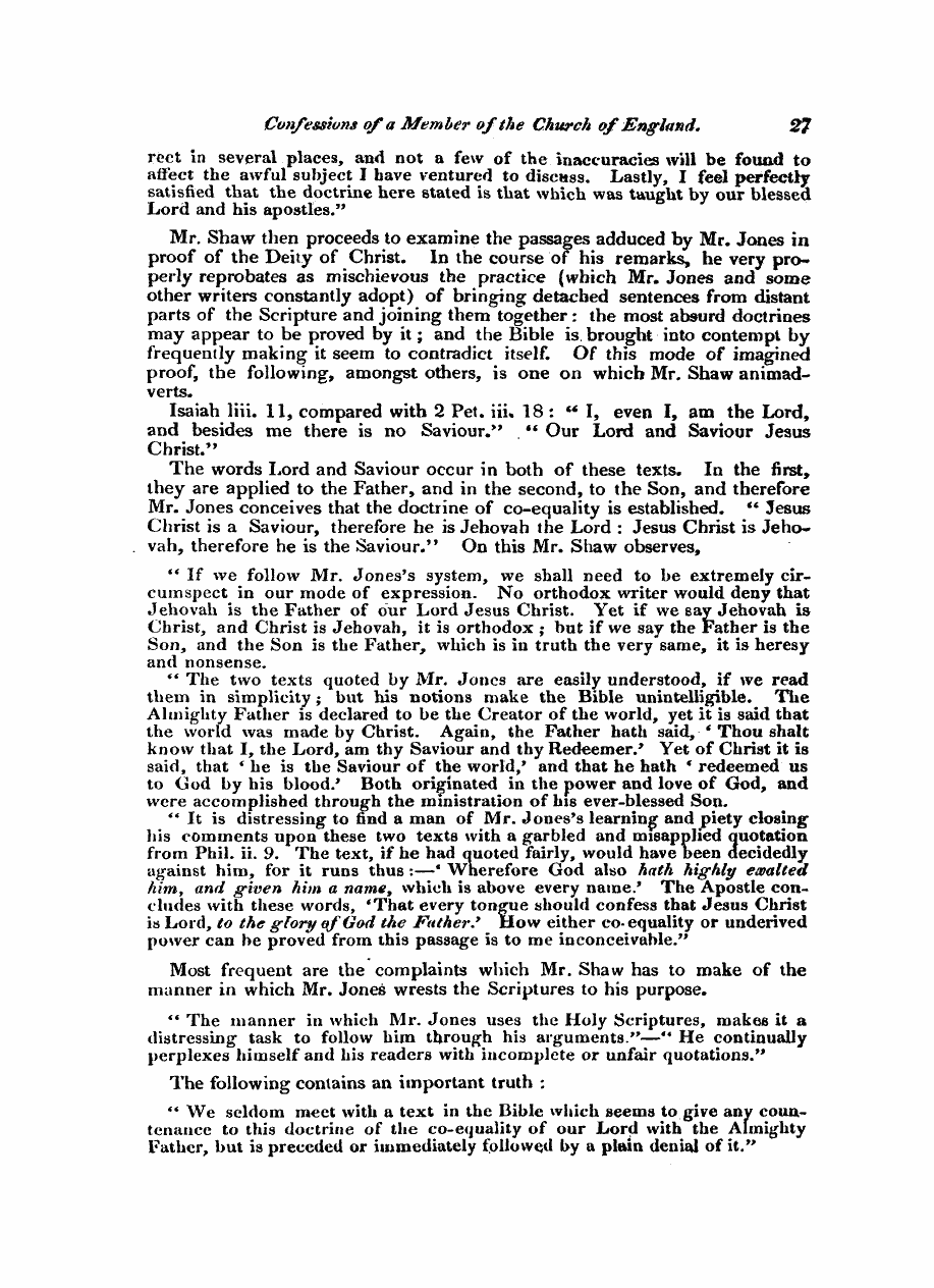 Monthly Repository (1806-1838) and Unitarian Chronicle (1832-1833): F Y, 1st edition: 27