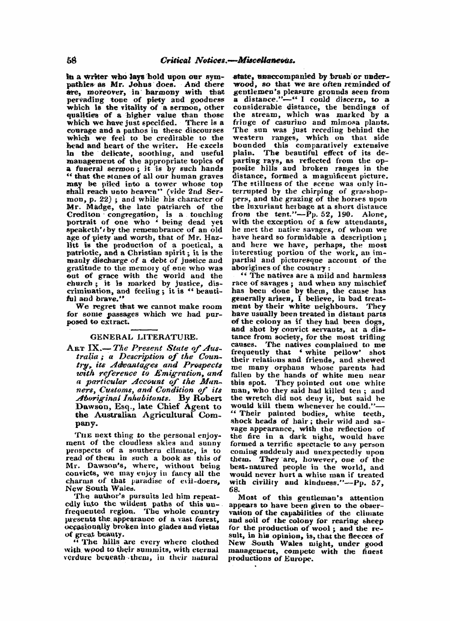 Monthly Repository (1806-1838) and Unitarian Chronicle (1832-1833): F Y, 1st edition: 58