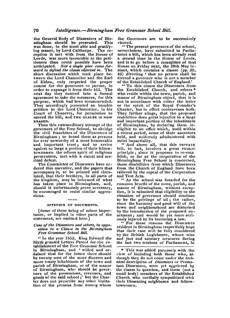 Monthly Repository (1806-1838) and Unitarian Chronicle (1832-1833): F Y, 1st edition: 70