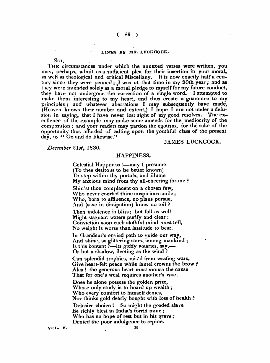 Monthly Repository (1806-1838) and Unitarian Chronicle (1832-1833): F Y, 1st edition - Untitled Article