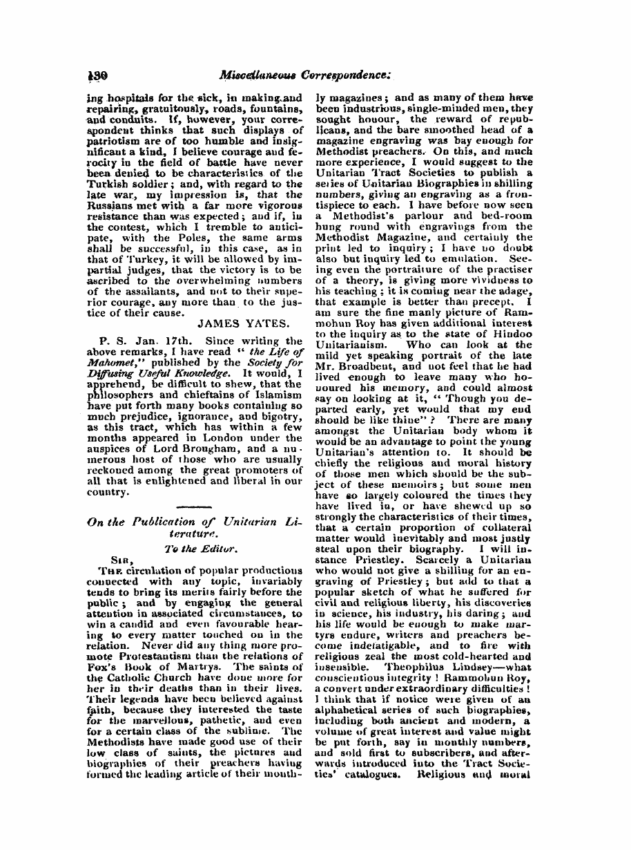 Monthly Repository (1806-1838) and Unitarian Chronicle (1832-1833): F Y, 1st edition: 58