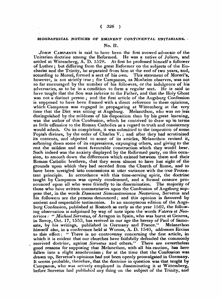 Monthly Repository (1806-1838) and Unitarian Chronicle (1832-1833): F Y, 1st edition - Untitled Article