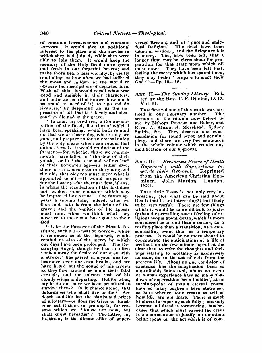 Monthly Repository (1806-1838) and Unitarian Chronicle (1832-1833): F Y, 1st edition - Untitled Article