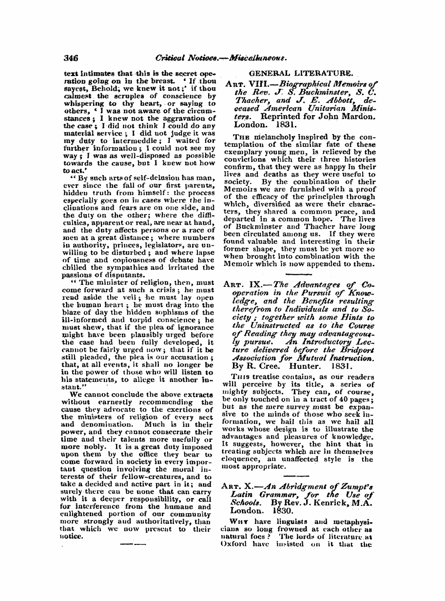 Monthly Repository (1806-1838) and Unitarian Chronicle (1832-1833): F Y, 1st edition: 58