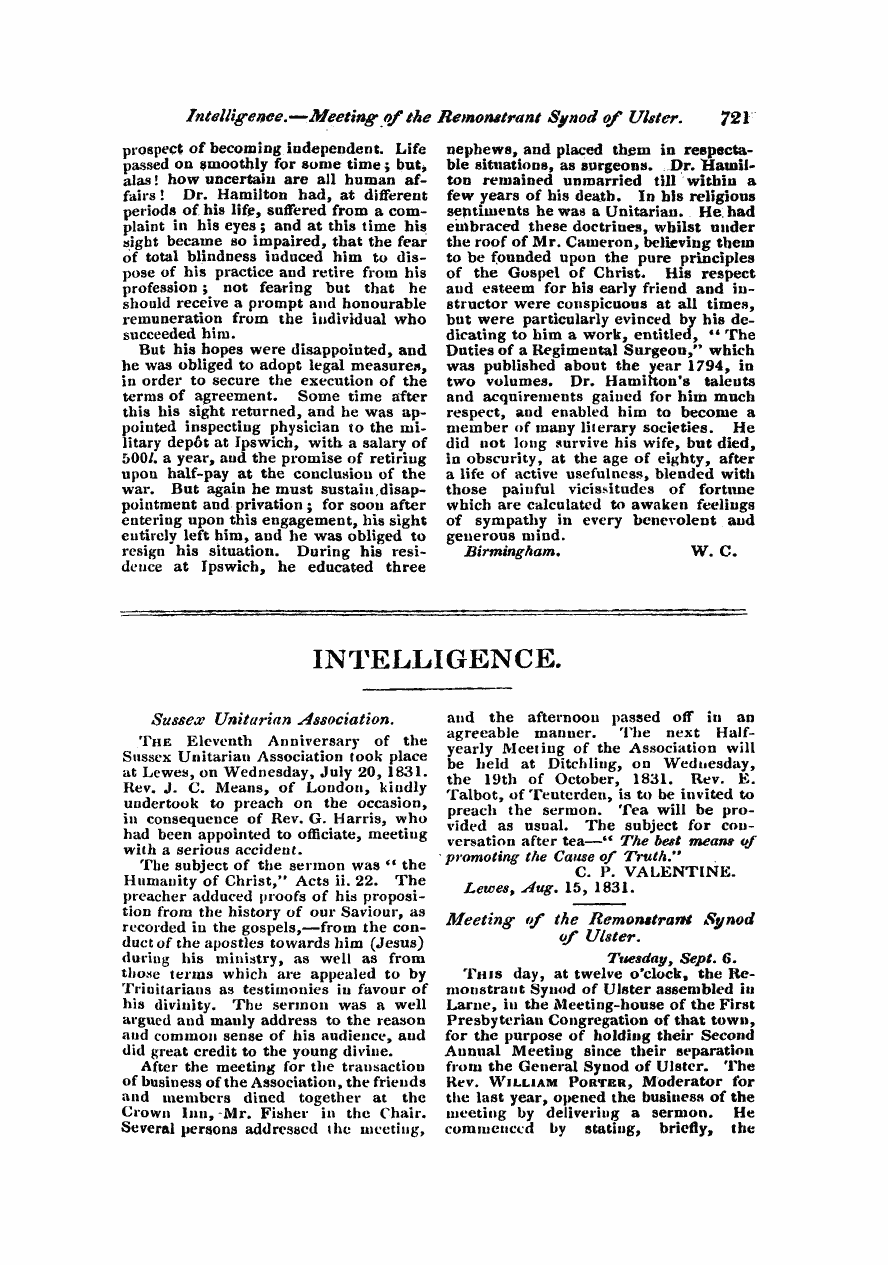 Monthly Repository (1806-1838) and Unitarian Chronicle (1832-1833): F Y, 1st edition - Untitled Article