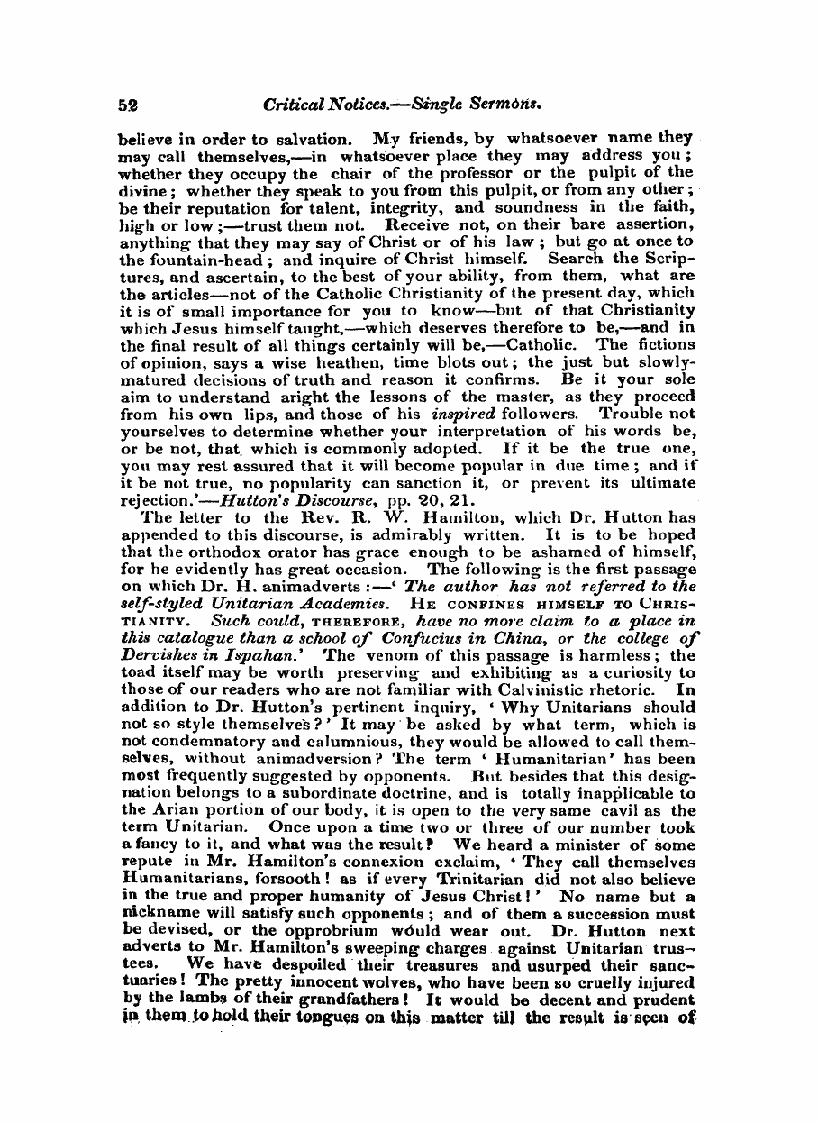 Monthly Repository (1806-1838) and Unitarian Chronicle (1832-1833): F Y, 1st edition: 52