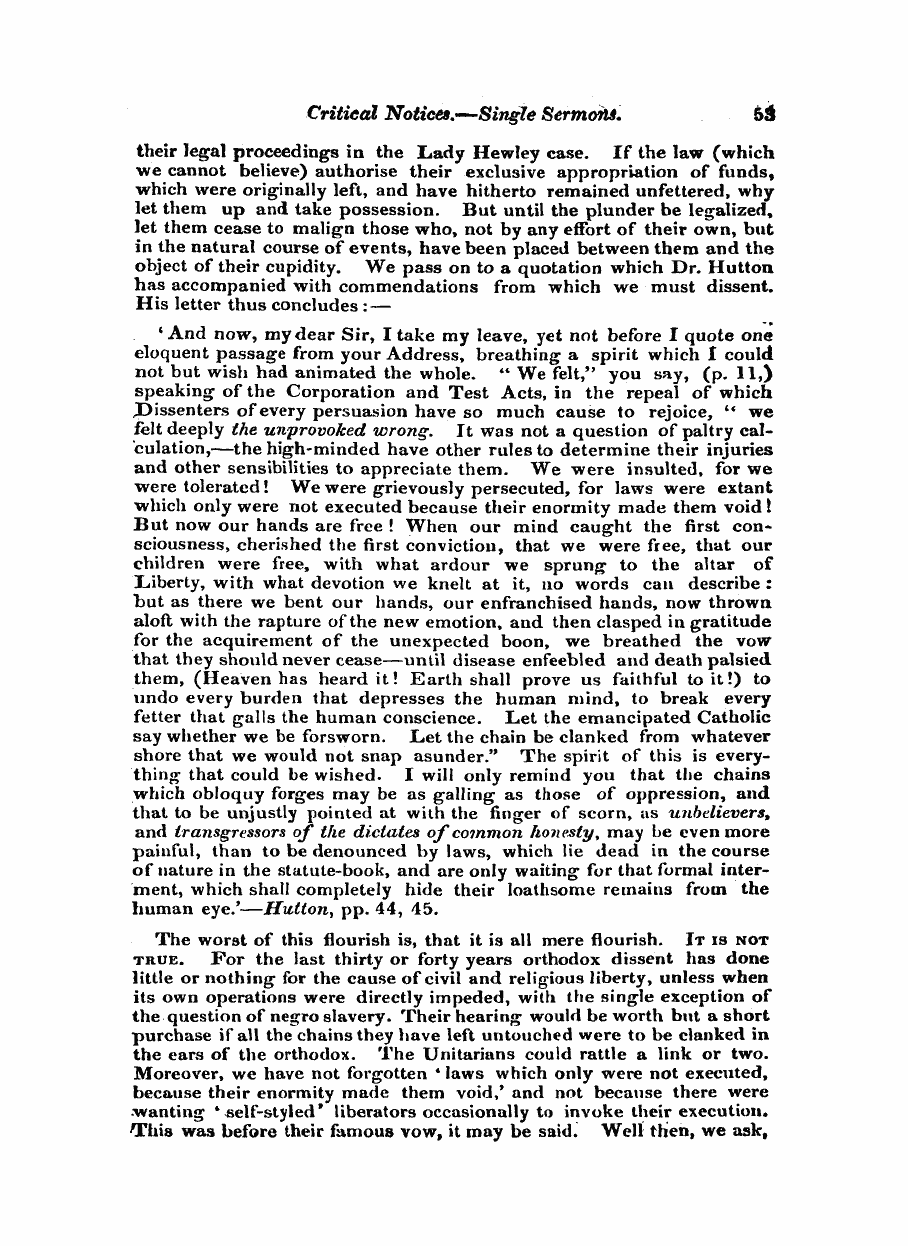 Monthly Repository (1806-1838) and Unitarian Chronicle (1832-1833): F Y, 1st edition - Untitled Article