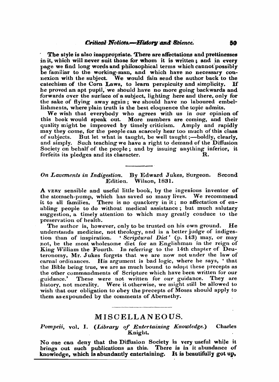 Monthly Repository (1806-1838) and Unitarian Chronicle (1832-1833): F Y, 1st edition: 59