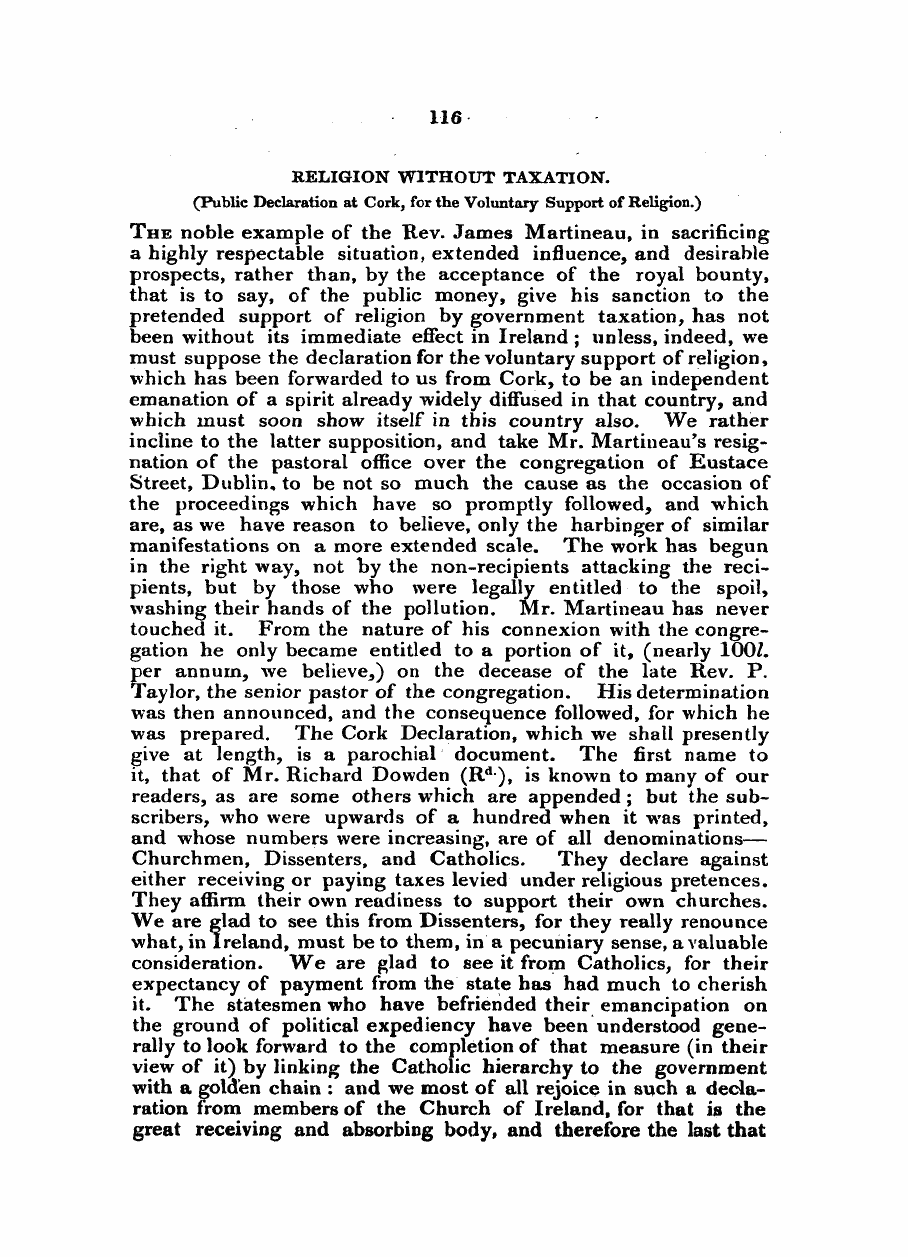 Monthly Repository (1806-1838) and Unitarian Chronicle (1832-1833): F Y, 1st edition - Untitled Article