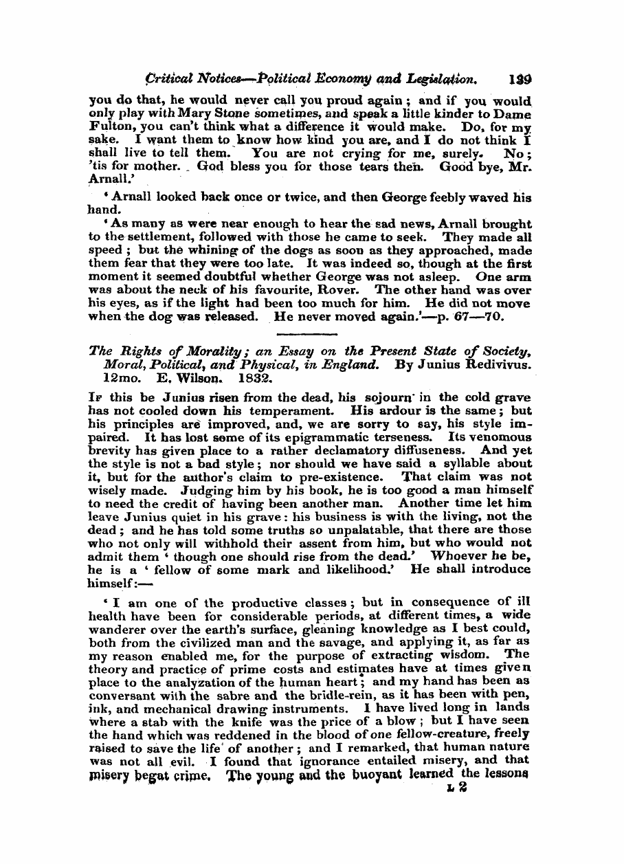 Monthly Repository (1806-1838) and Unitarian Chronicle (1832-1833): F Y, 1st edition - Untitled Article