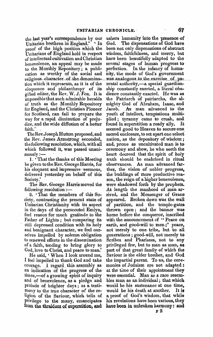 Monthly Repository (1806-1838) and Unitarian Chronicle (1832-1833): F Y, 1st edition - Untitled Article