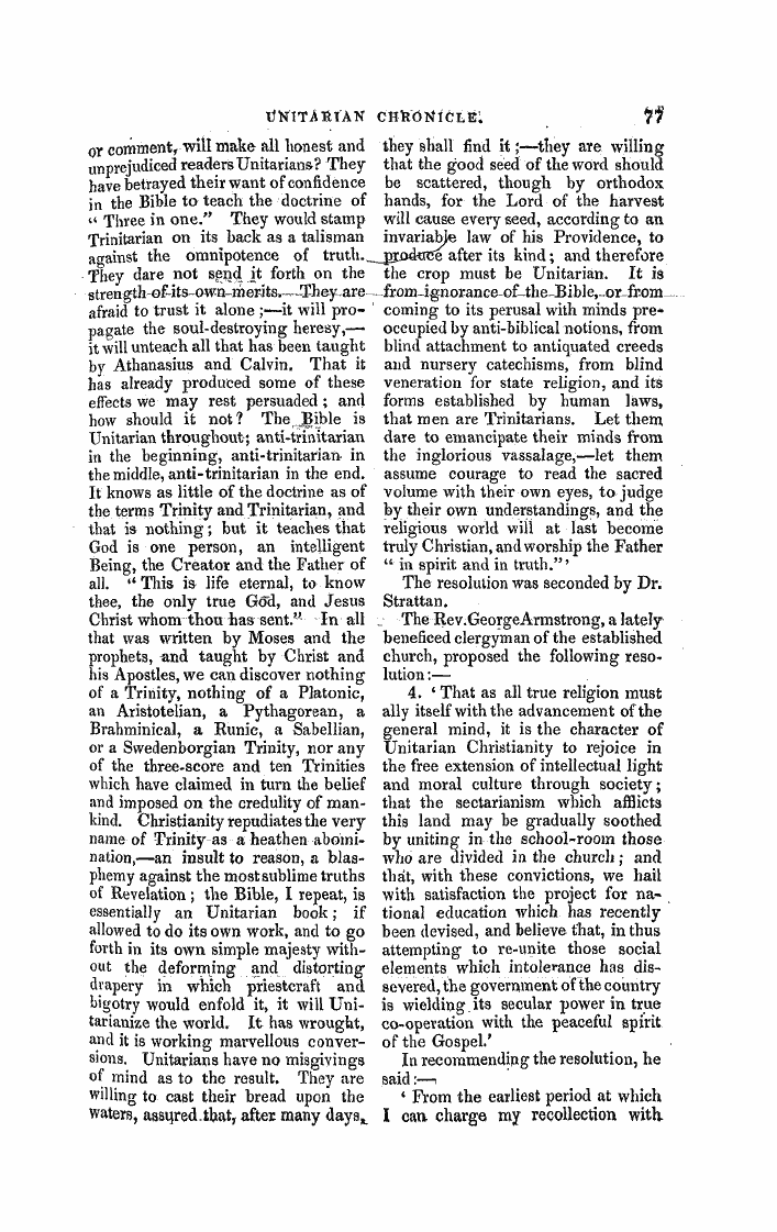 Monthly Repository (1806-1838) and Unitarian Chronicle (1832-1833): F Y, 1st edition - Untitled Article