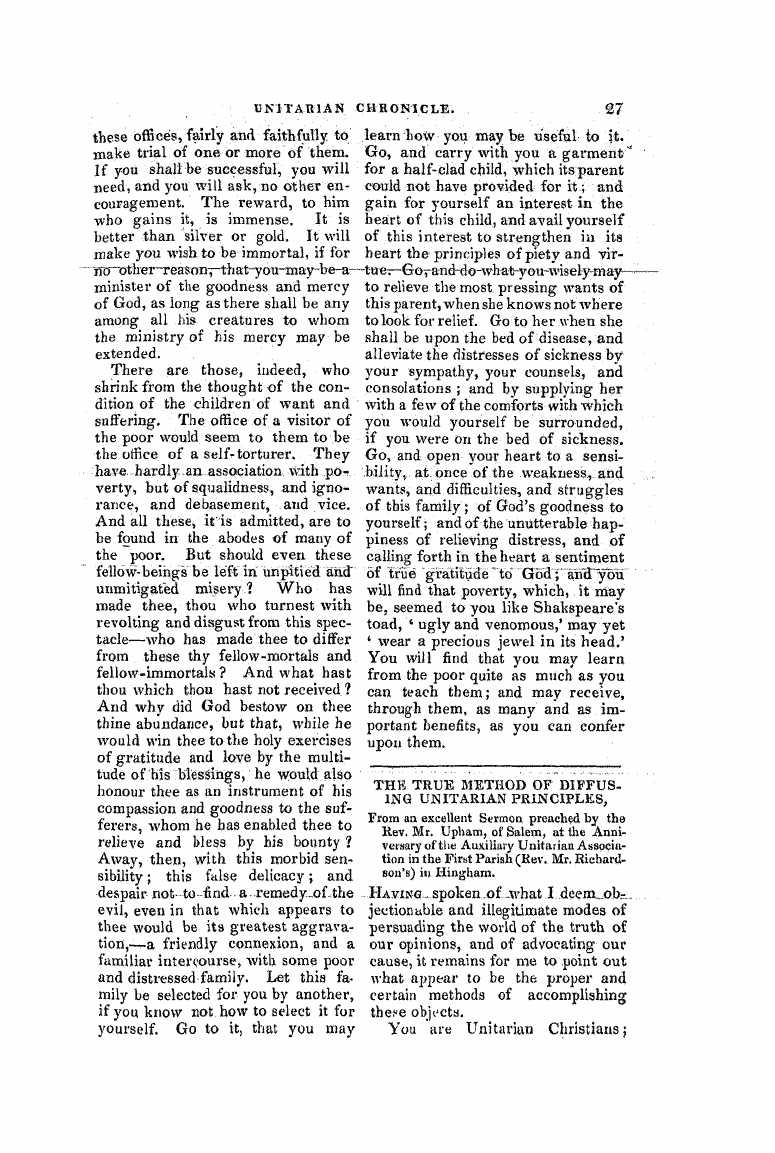 Monthly Repository (1806-1838) and Unitarian Chronicle (1832-1833): F Y, 1st edition - Untitled Article