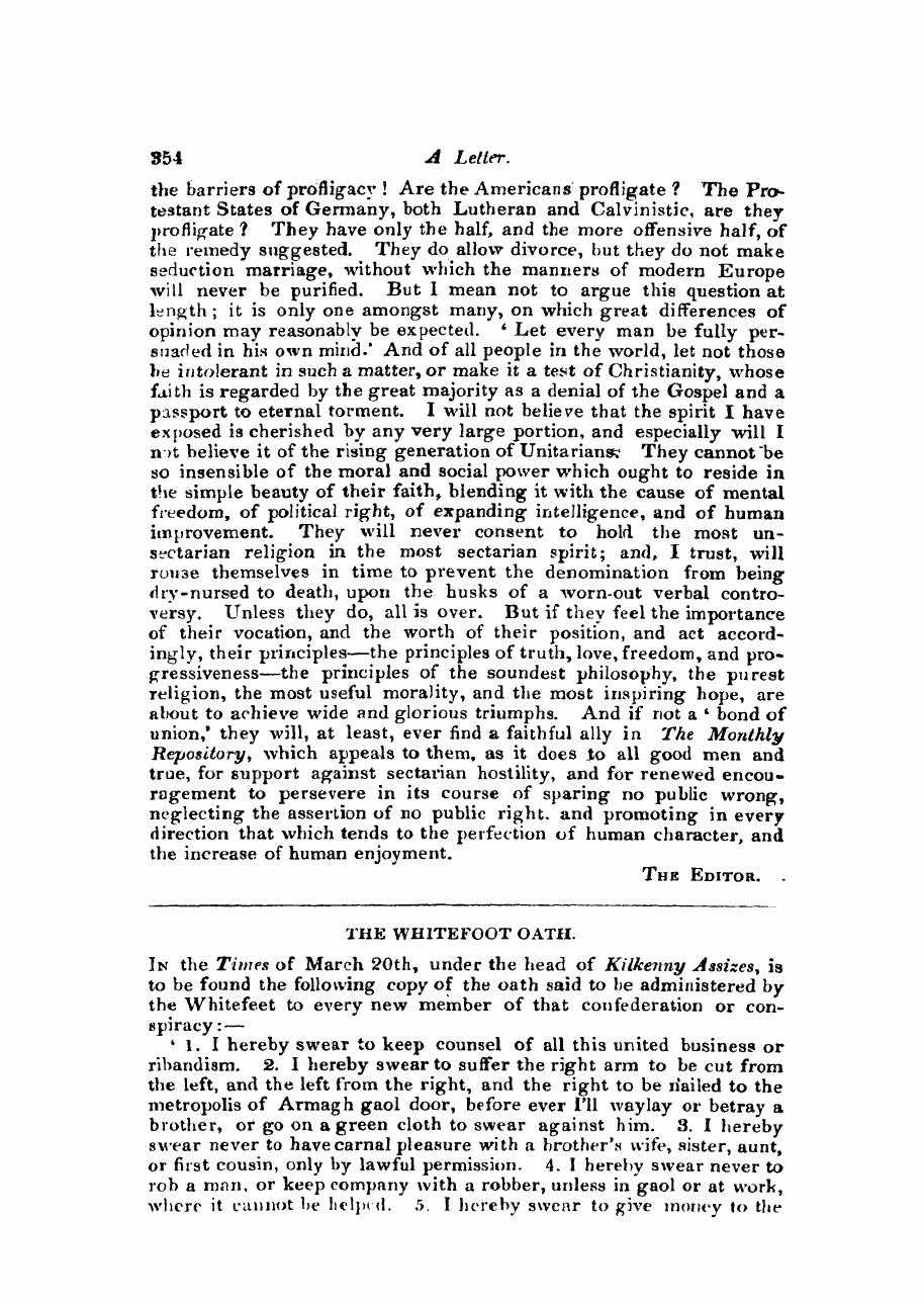 Monthly Repository (1806-1838) and Unitarian Chronicle (1832-1833): F Y, 1st edition - Untitled Article