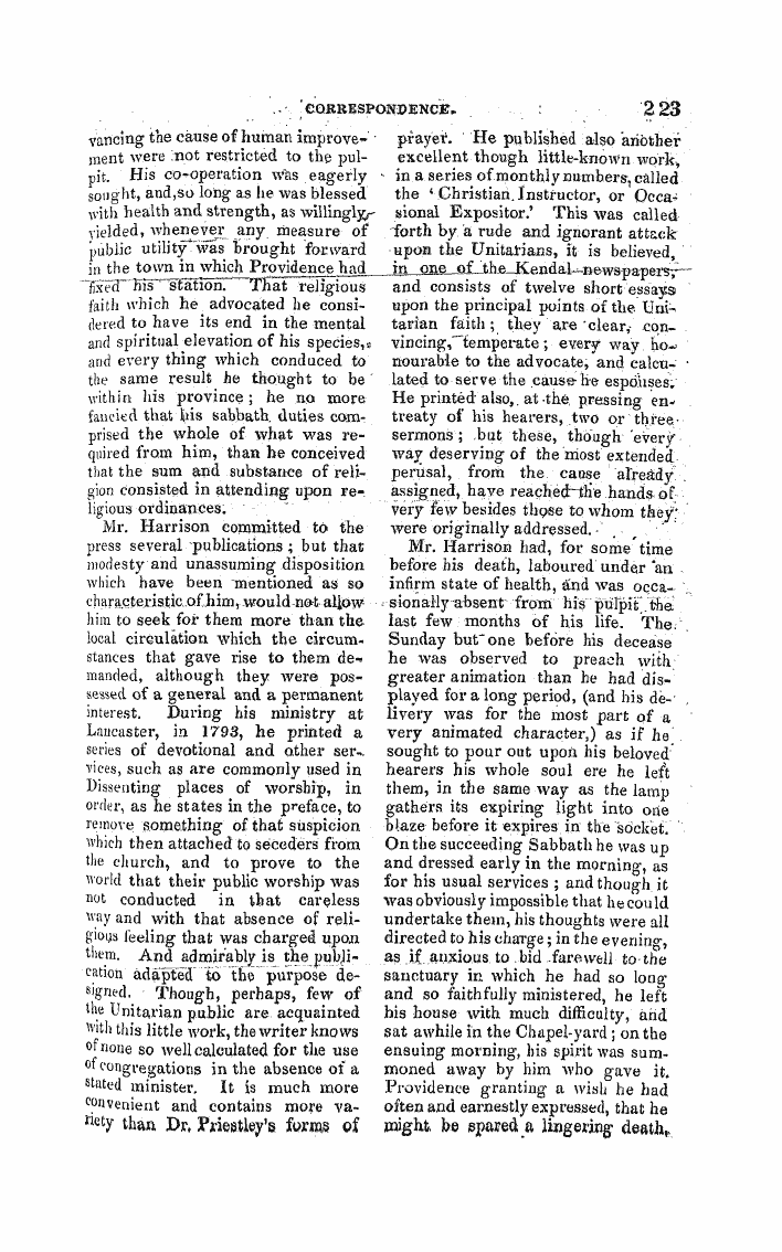 Monthly Repository (1806-1838) and Unitarian Chronicle (1832-1833): F Y, 1st edition - Untitled Article